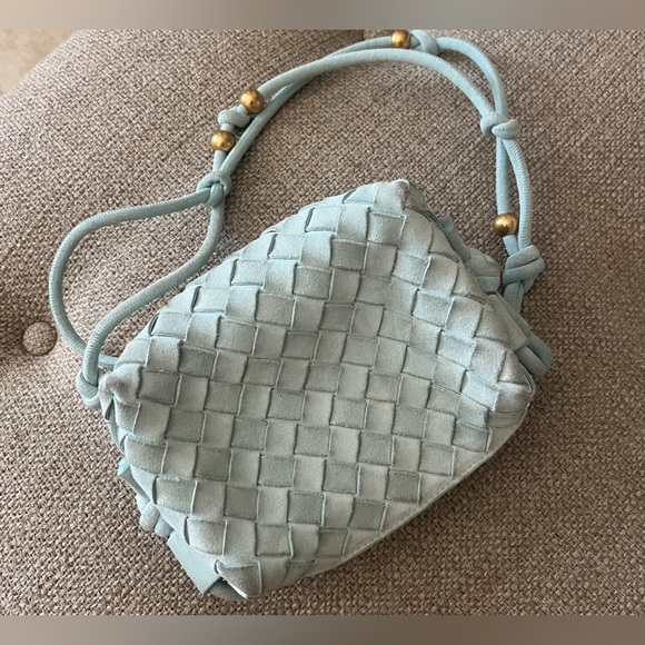 Bottega Veneta Mini Loop Blue Suede Shoulder Crossbody  Bag - Picture 3 of 10